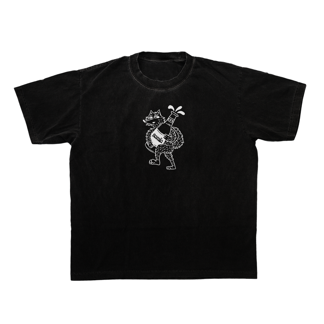 Cat Bottle Black Tee