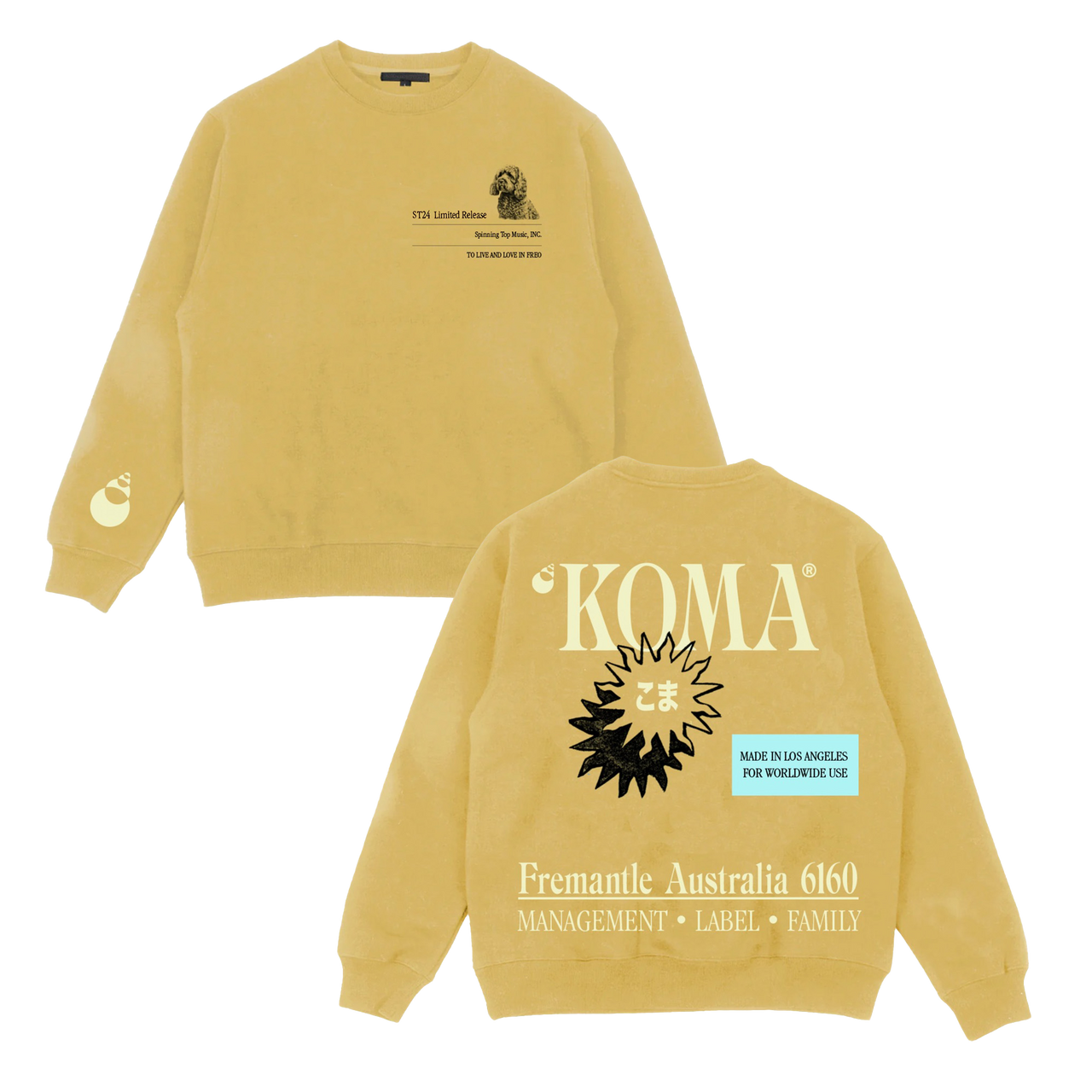 Koma Dawg (Yellow) Crewneck Sweatshirt
