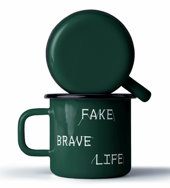 Fake Brave Life Camping Mug